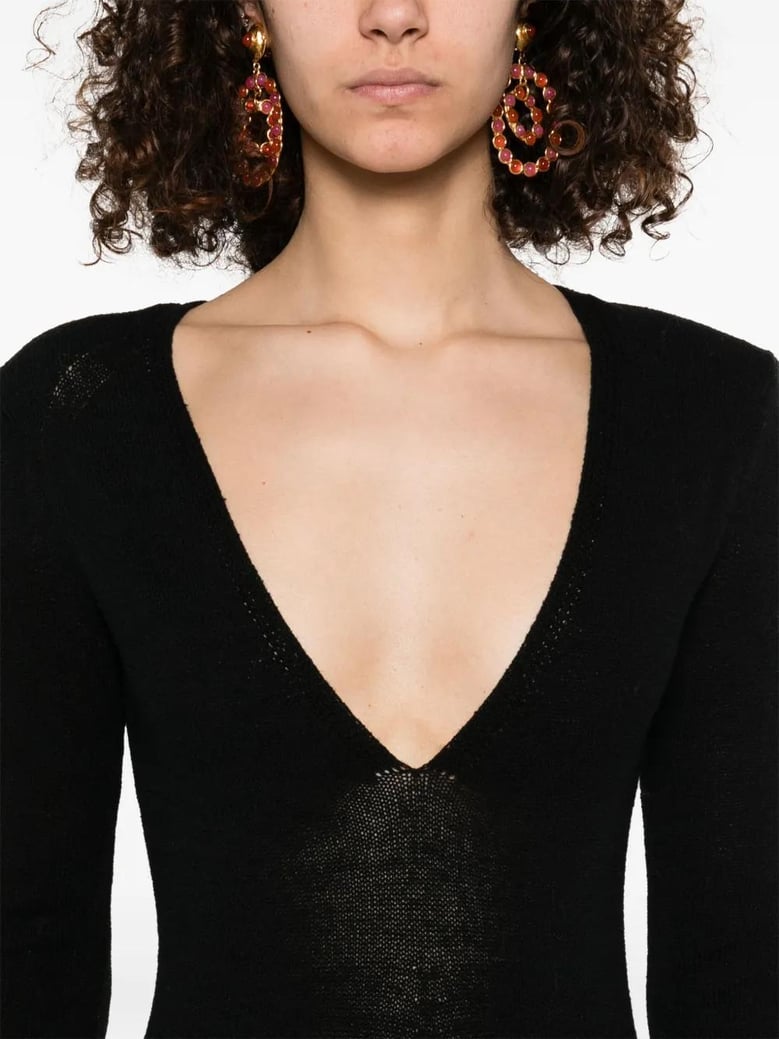 black wool blend salina dress by Selfnex