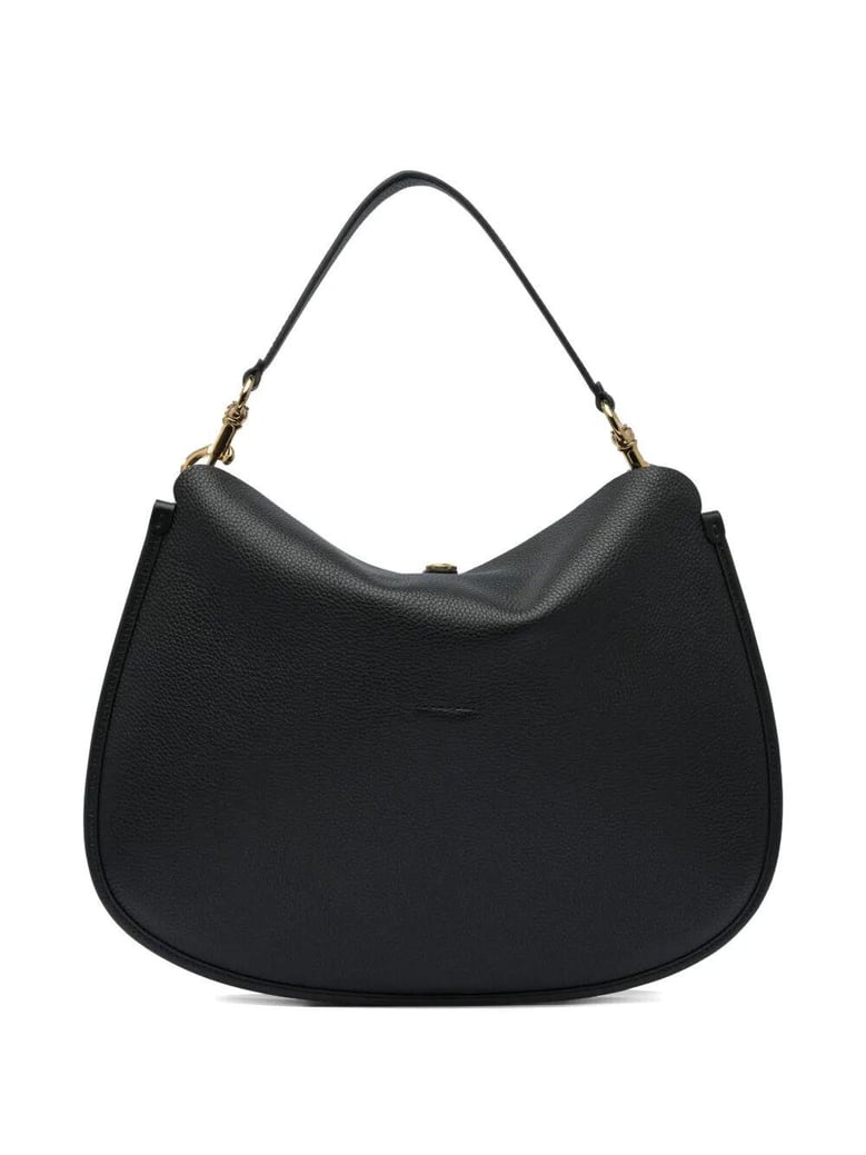 buckle-fastening extra-large leather shoulder bag by Selfnex