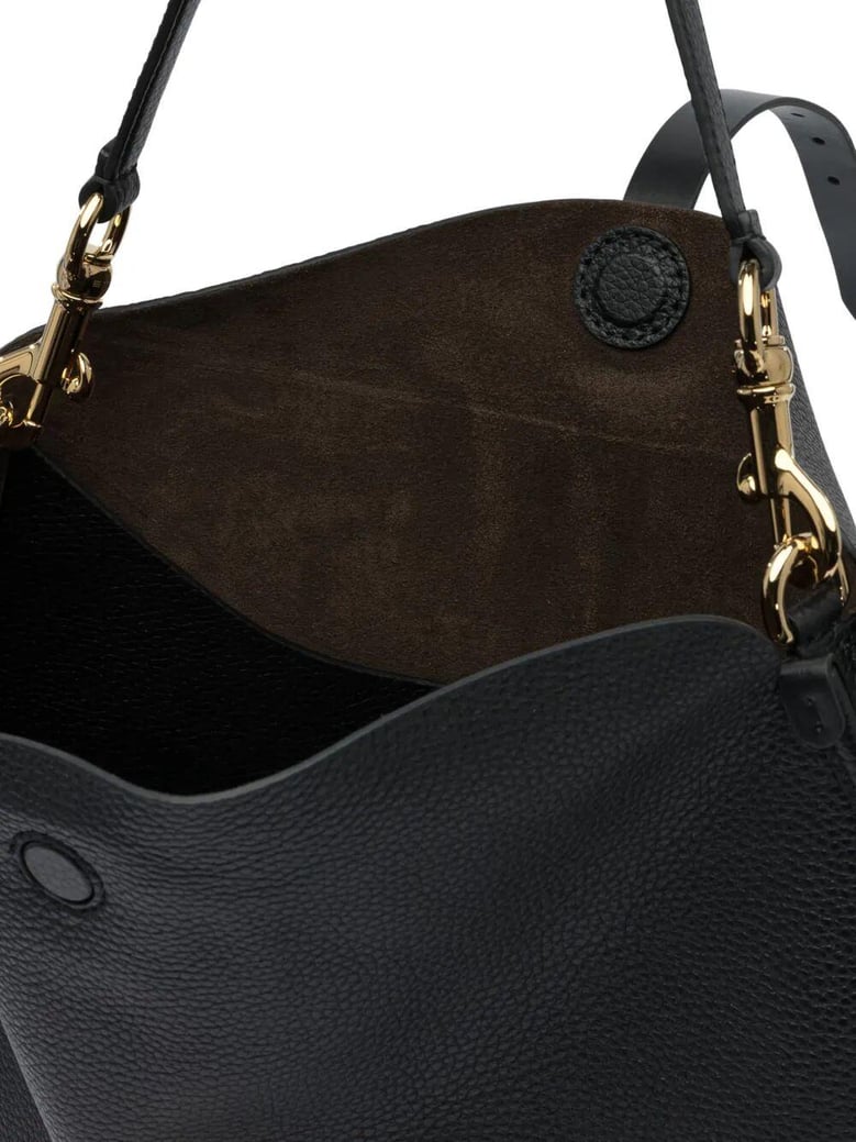 buckle-fastening extra-large leather shoulder bag by Selfnex
