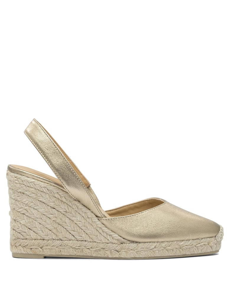 gold rubber espadrilles by Selfnex