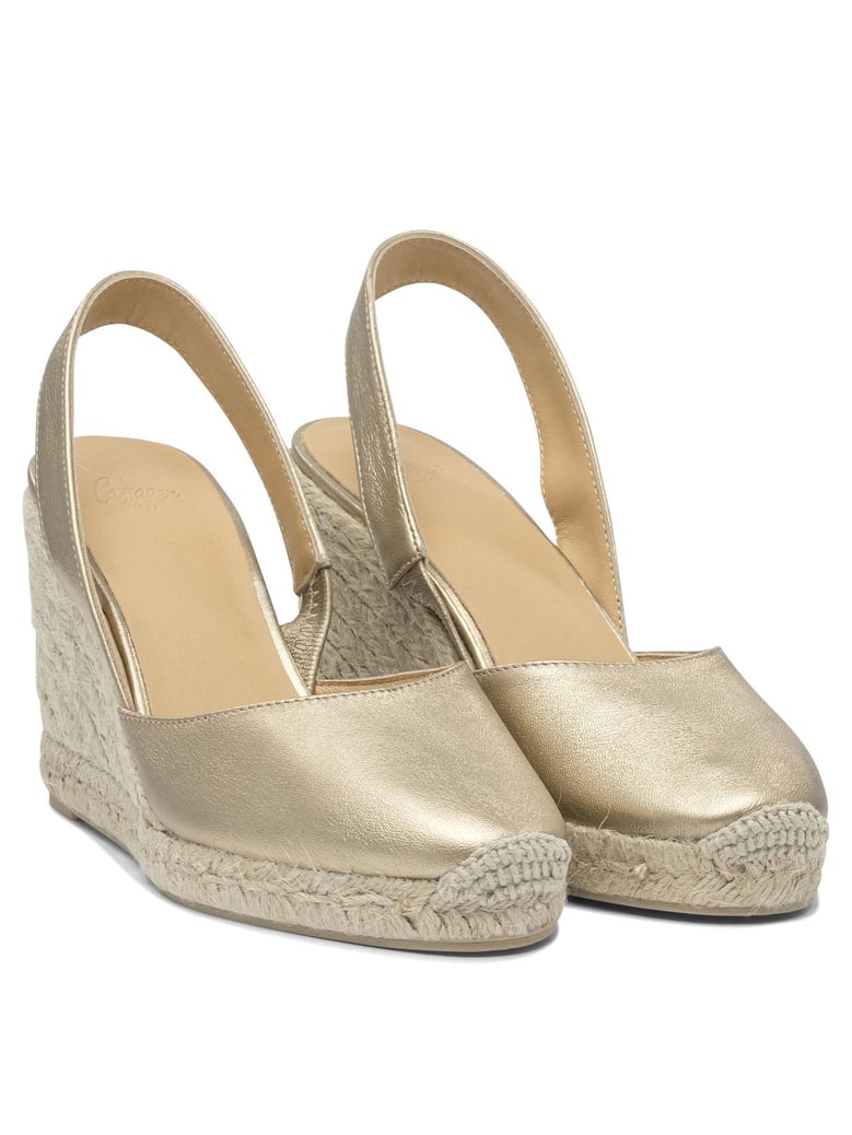 gold rubber espadrilles by Selfnex
