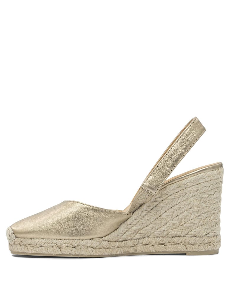 gold rubber espadrilles by Selfnex