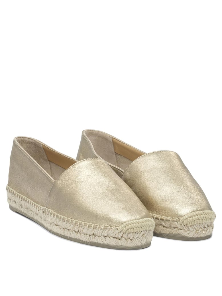 gold rubber espadrilles by Selfnex