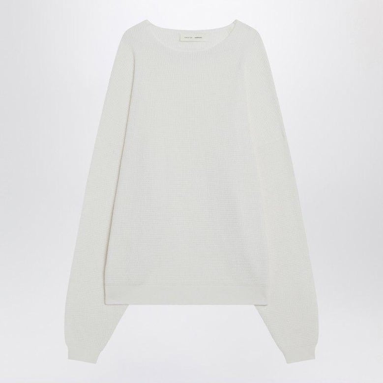 cloud white nylon-blend sweater by Selfnex
