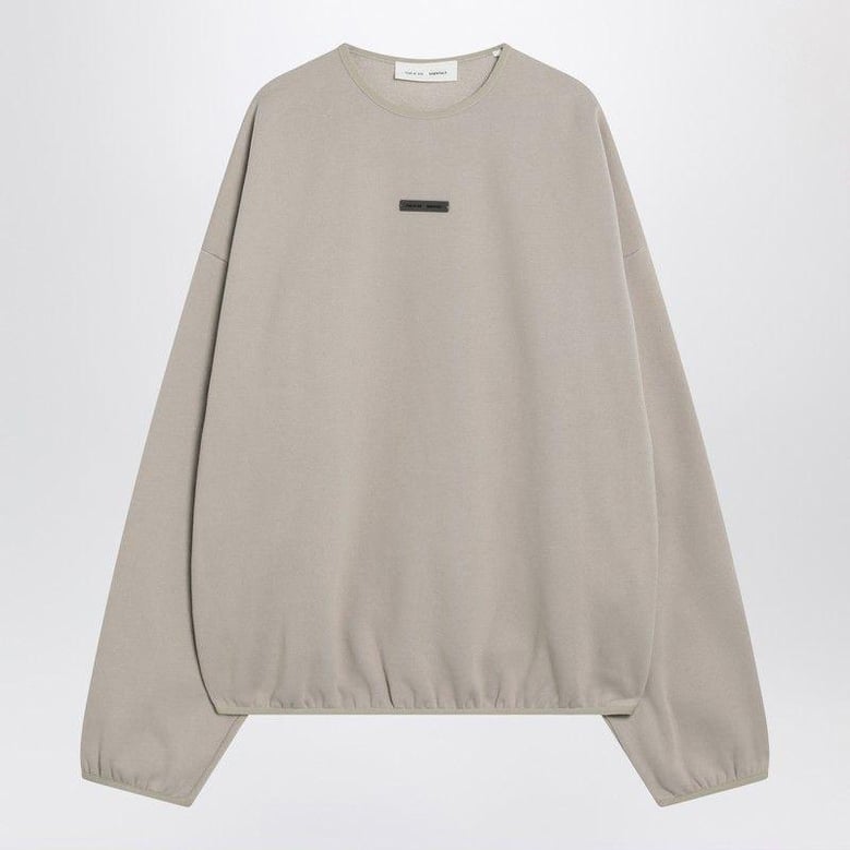 greige brushed cotton sweatshirt by Selfnex