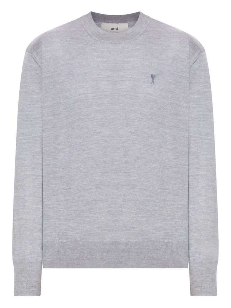 gray ami de coeur sweater in wool and silk by Selfnex