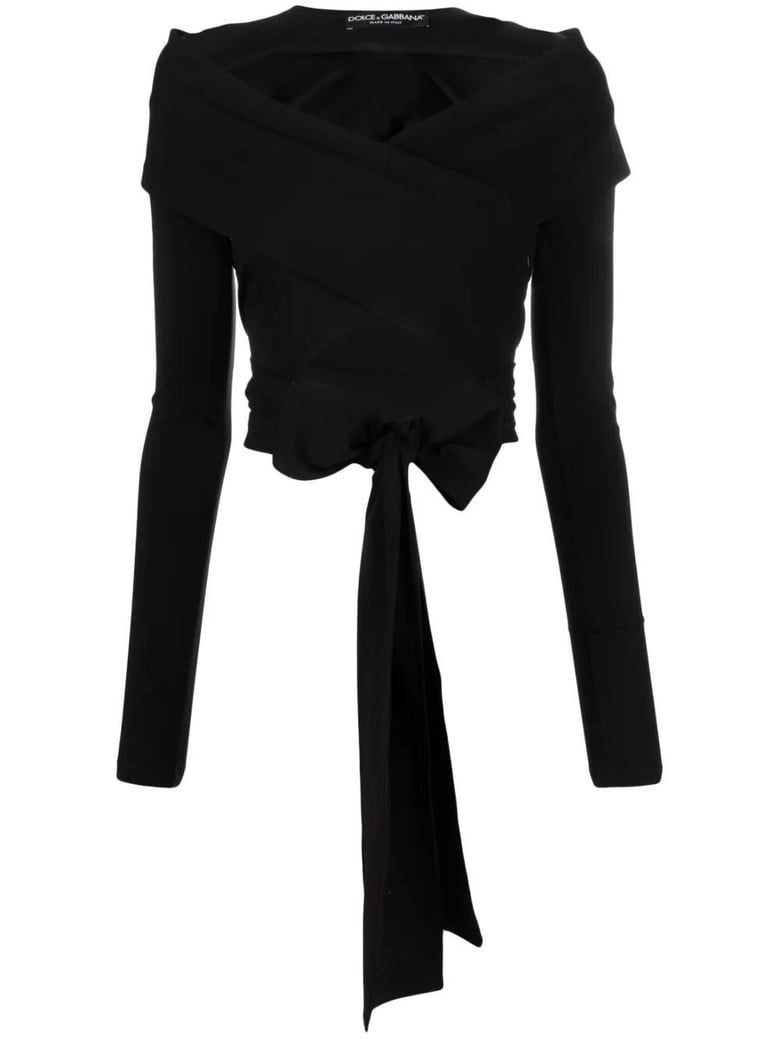 black top with boat neckline by Selfnex
