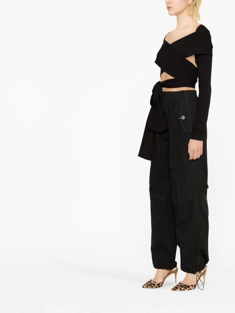 black top with boat neckline by Selfnex