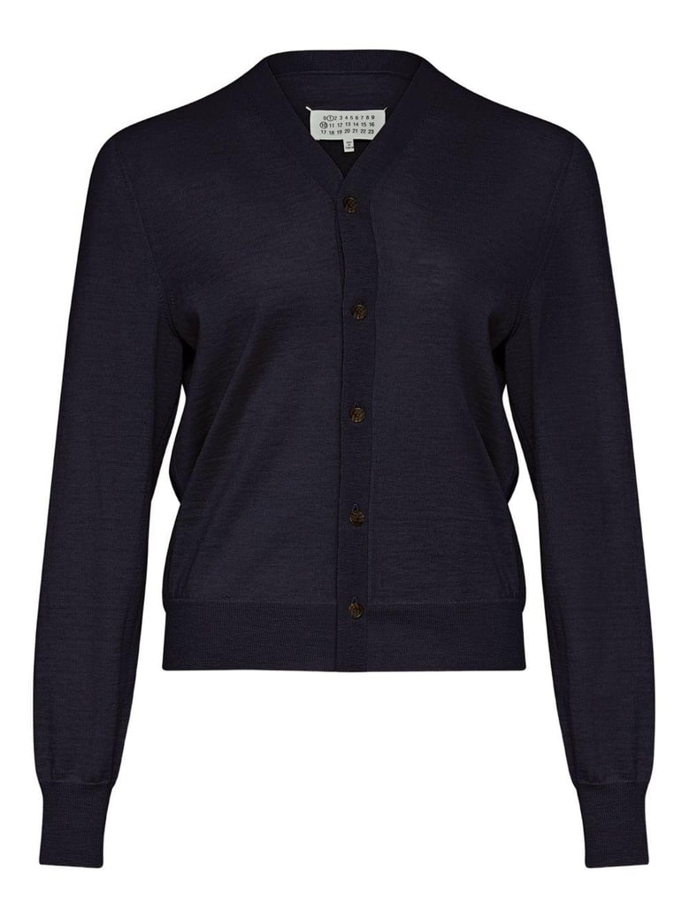 wool v-necked cardigan by Selfnex