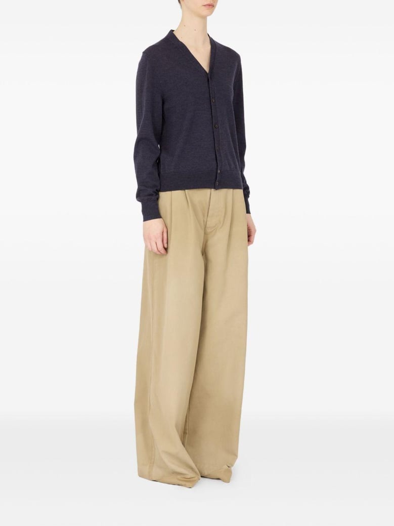 wool v-necked cardigan by Selfnex