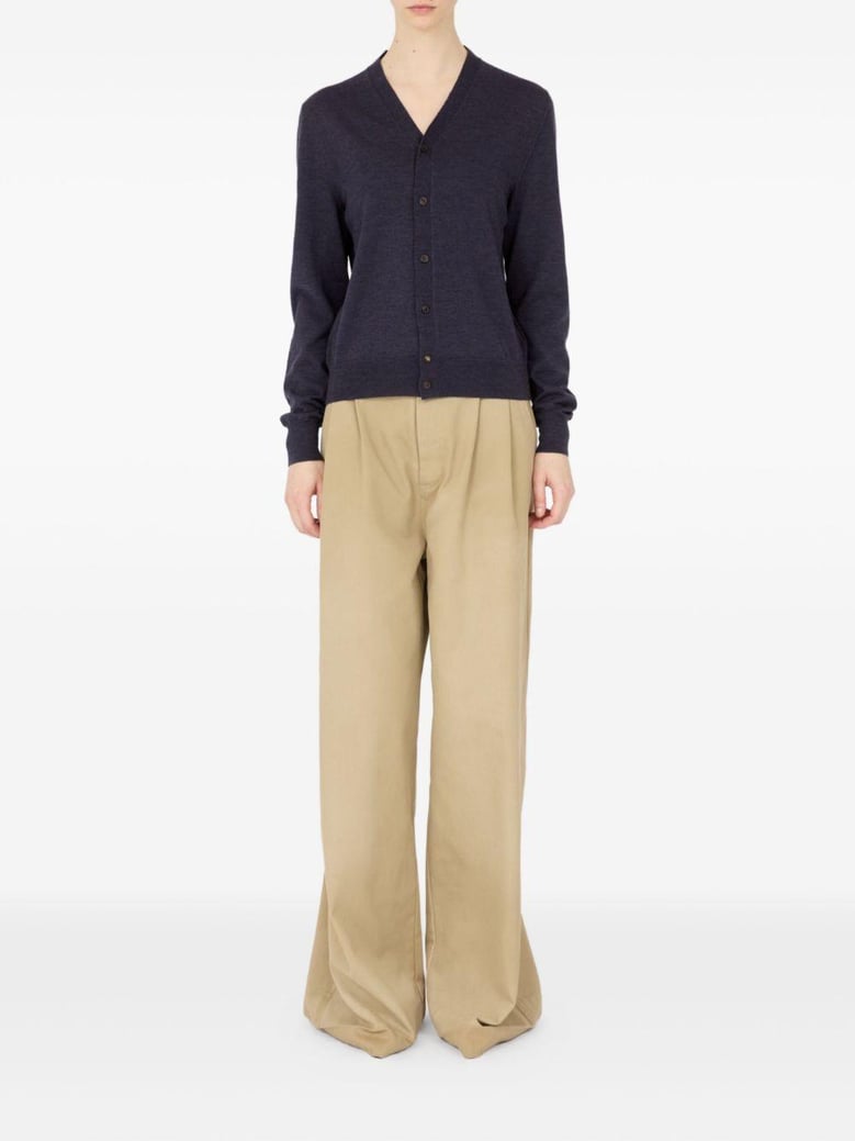 wool v-necked cardigan by Selfnex