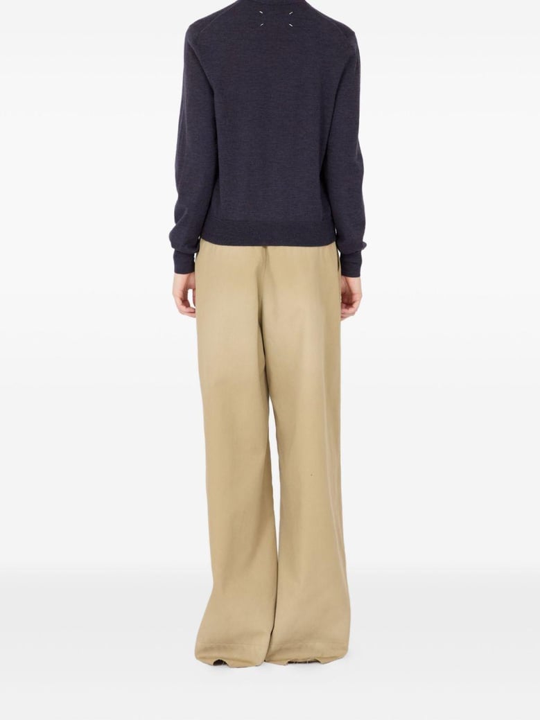 wool v-necked cardigan by Selfnex