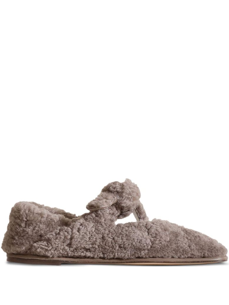 llasada shearling ballet flats by Selfnex