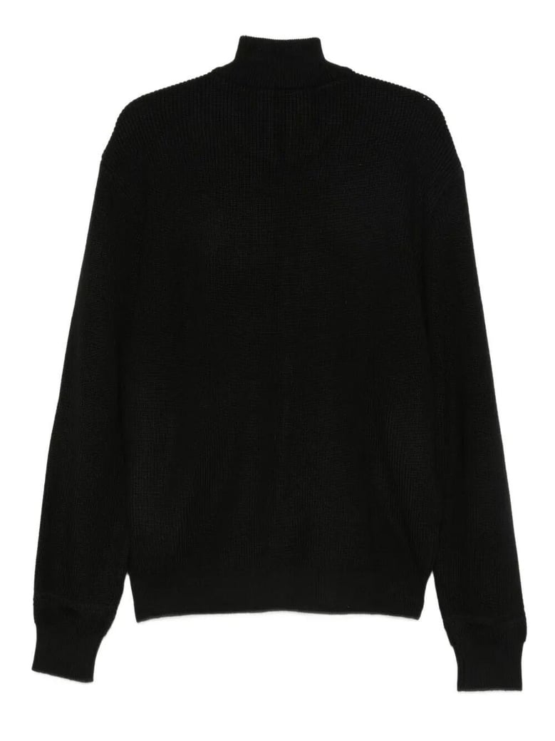 ribbed zip-up high-neck cardigan by Selfnex