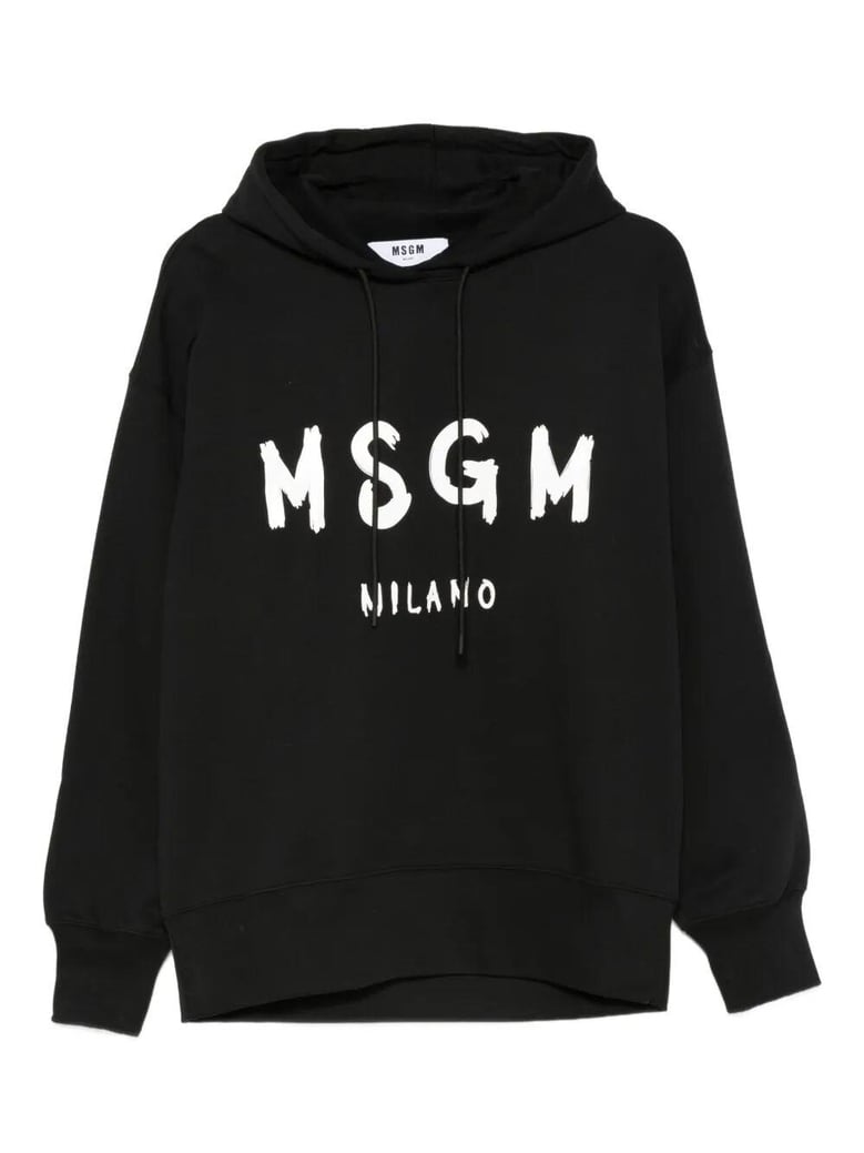 logo print cotton hoodie by Selfnex