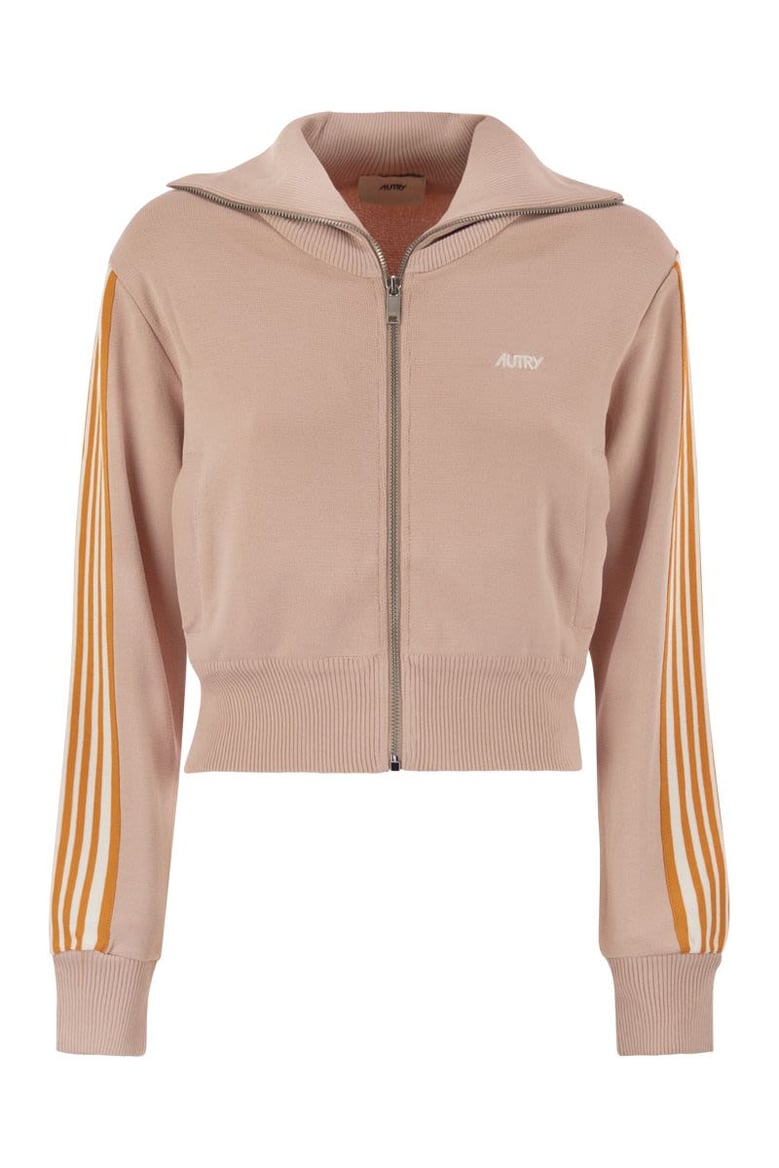 knitted tennis-style zip sweatshirt by Selfnex