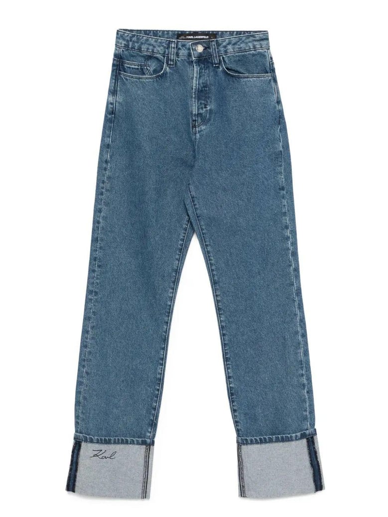 straight denim pants by Selfnex