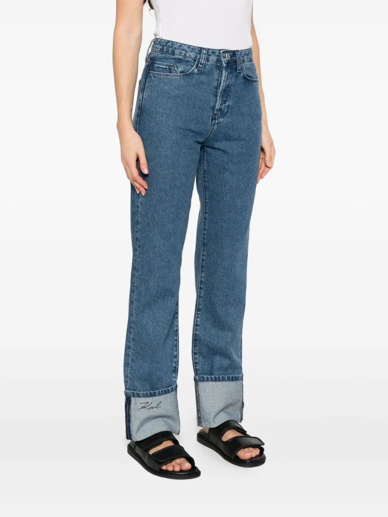 straight denim pants by Selfnex