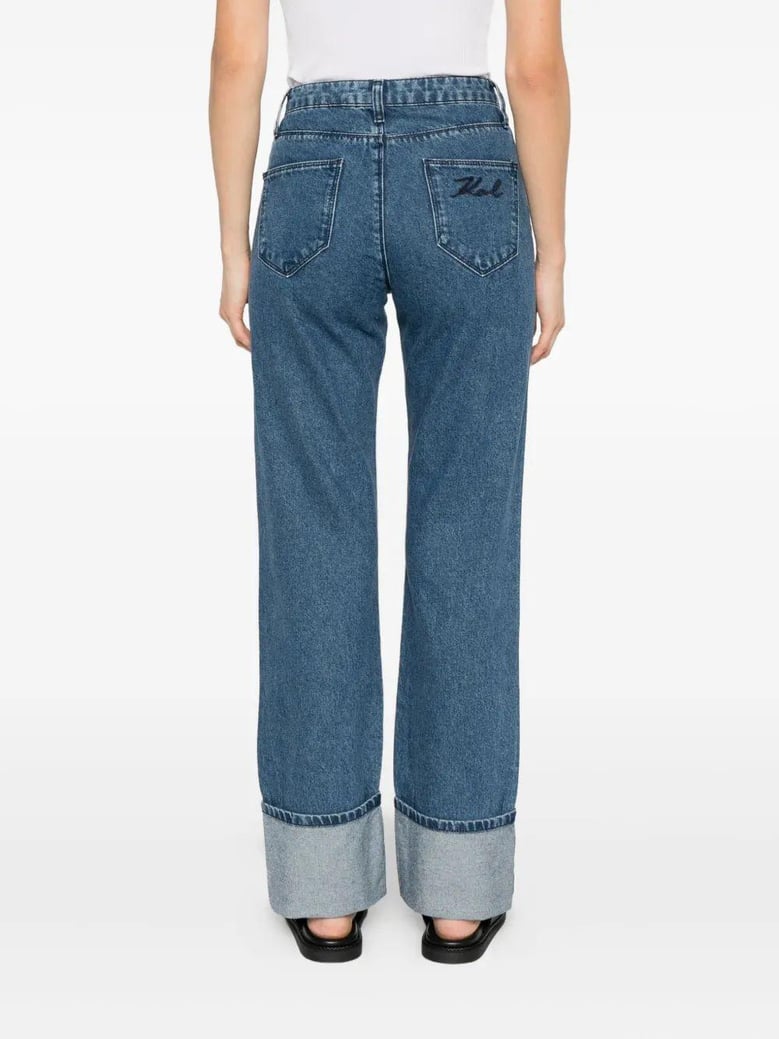 straight denim pants by Selfnex