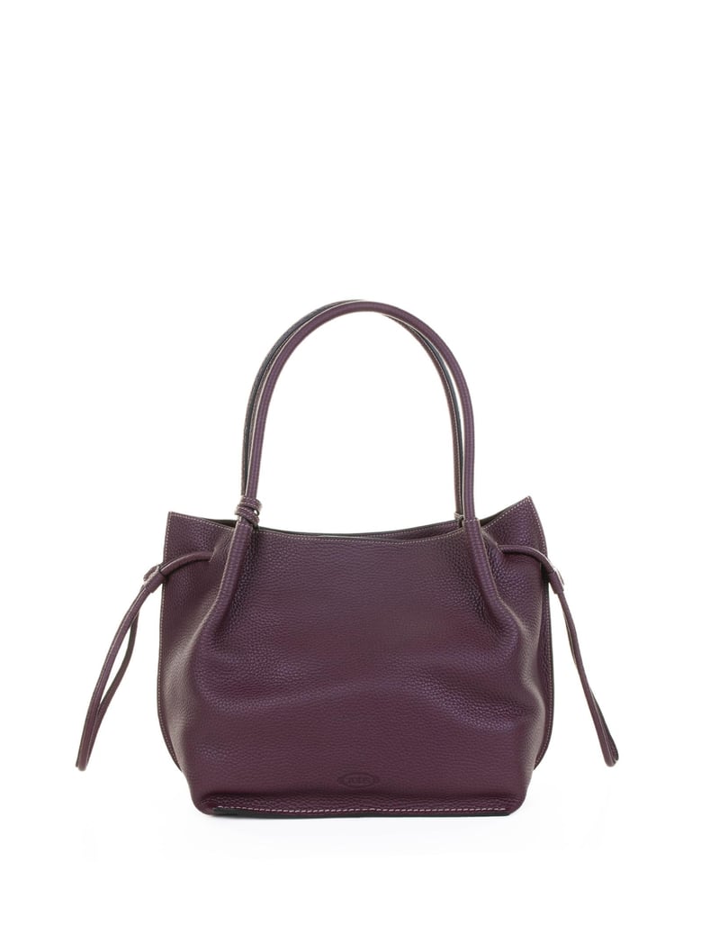 tod s medium bucket bag brown in cowhide drawstring closure with magnets removable t timeless pendant in metal by Selfnex