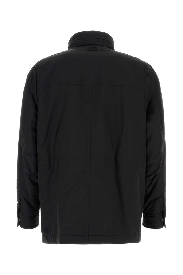 black wool blend padded jacket by Selfnex