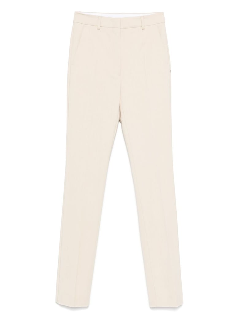 ivory tailored belt loops trousers by Selfnex