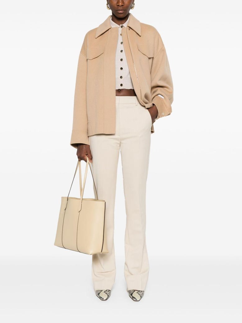 ivory tailored belt loops trousers by Selfnex