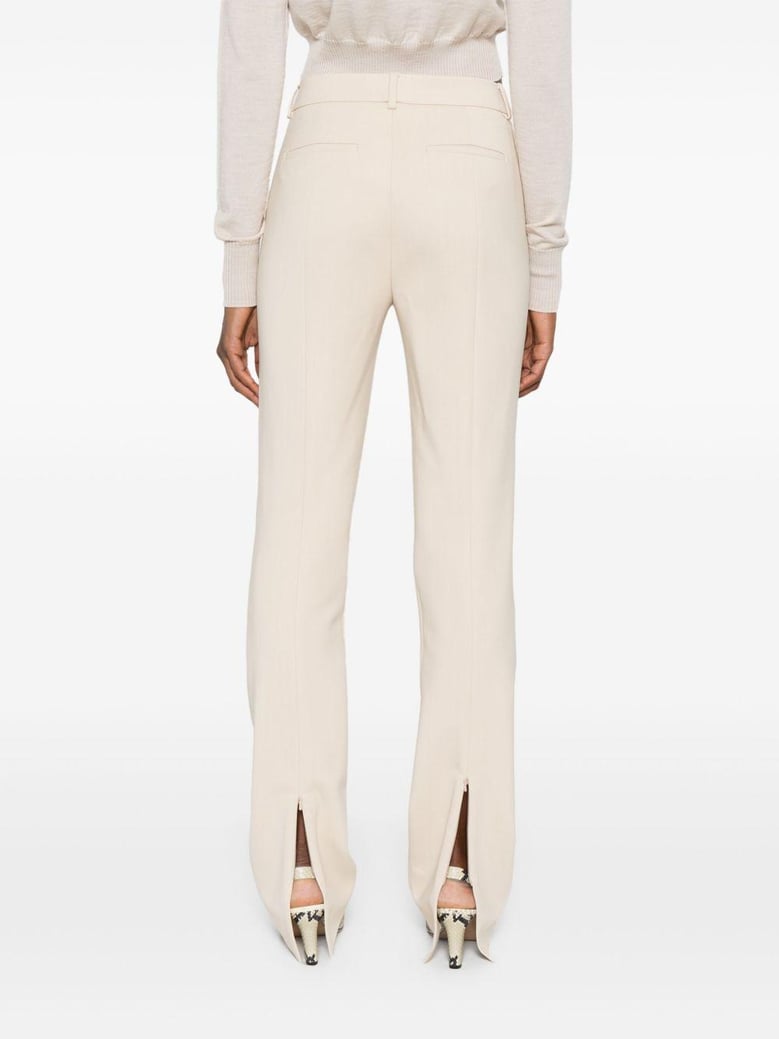 ivory tailored belt loops trousers by Selfnex