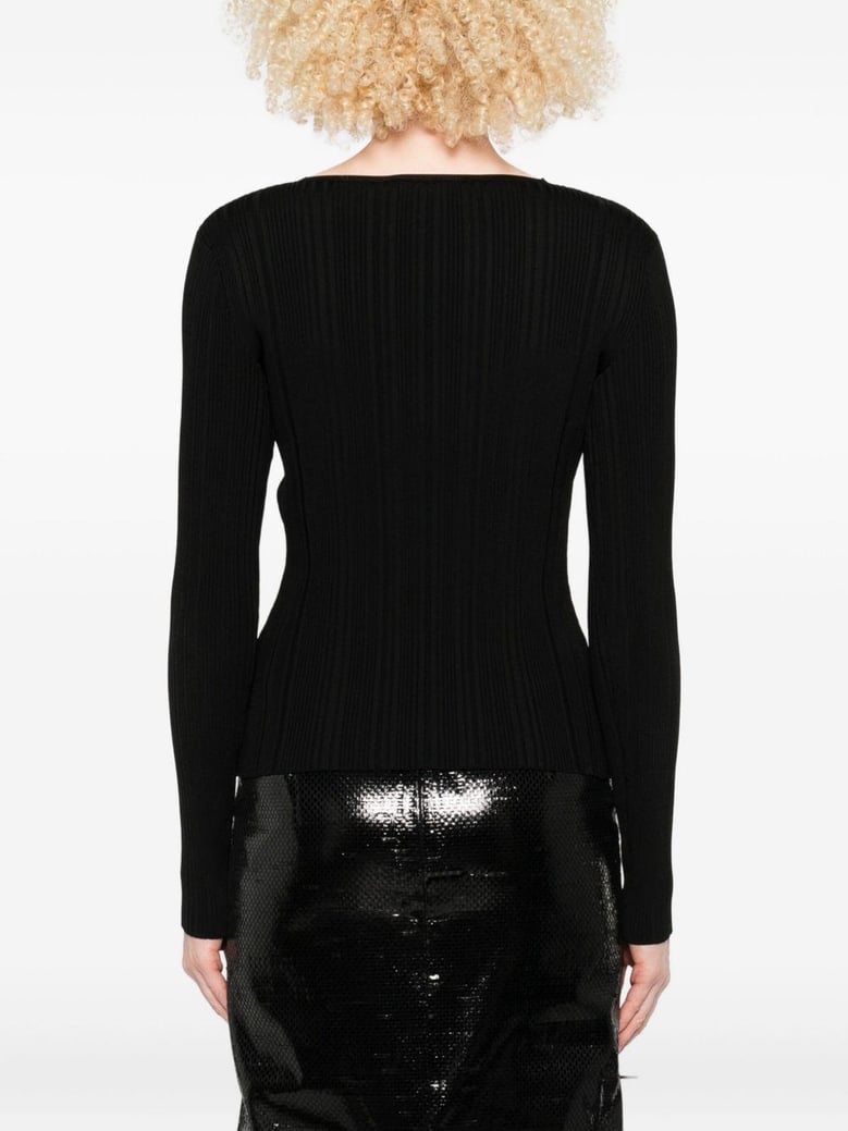 black button front sweater by Selfnex