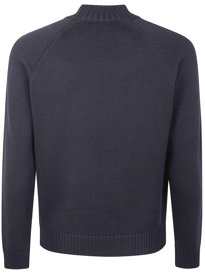 stockinette stitch slim fit raglan sleeved mock neck sweater by Selfnex