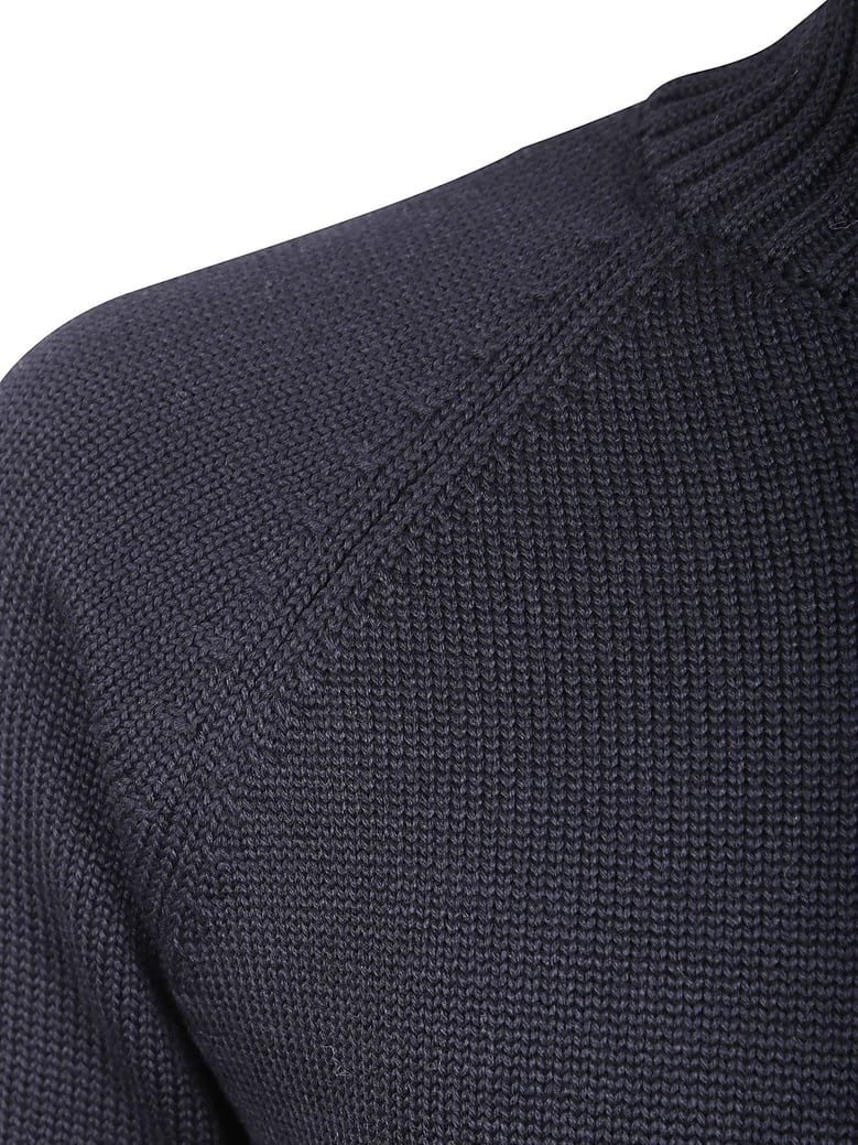 stockinette stitch slim fit raglan sleeved mock neck sweater by Selfnex