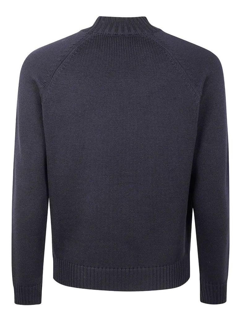 stockinette stitch slim fit raglan sleeved mock neck sweater by Selfnex