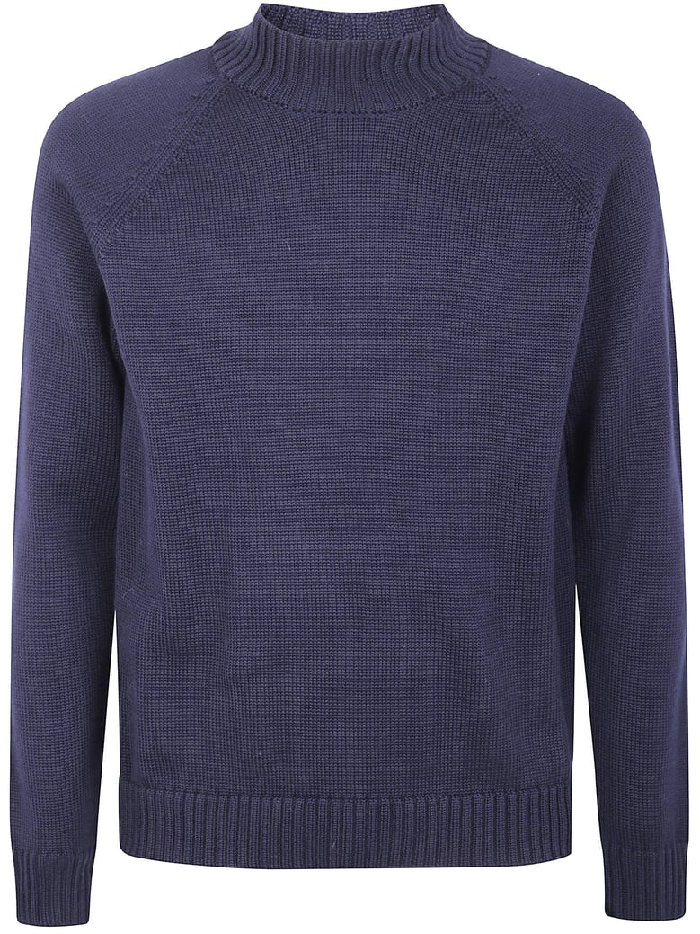 stockinette stitch slim fit raglan sleeved mock neck sweater by Selfnex