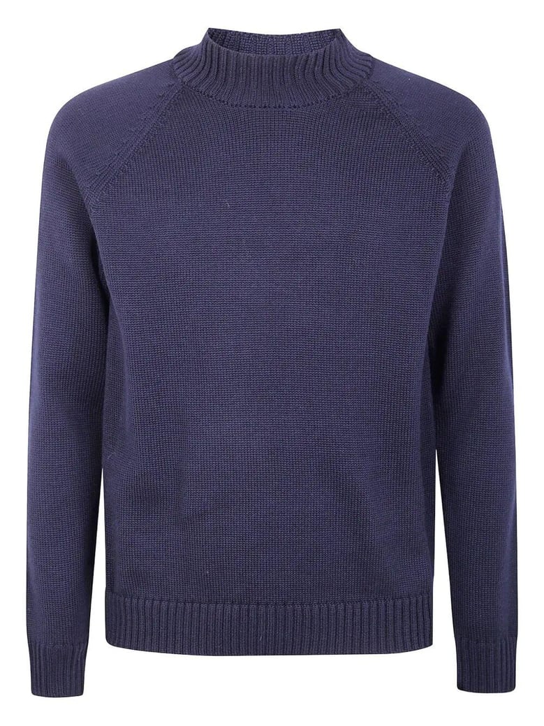 stockinette stitch slim fit raglan sleeved mock neck sweater by Selfnex