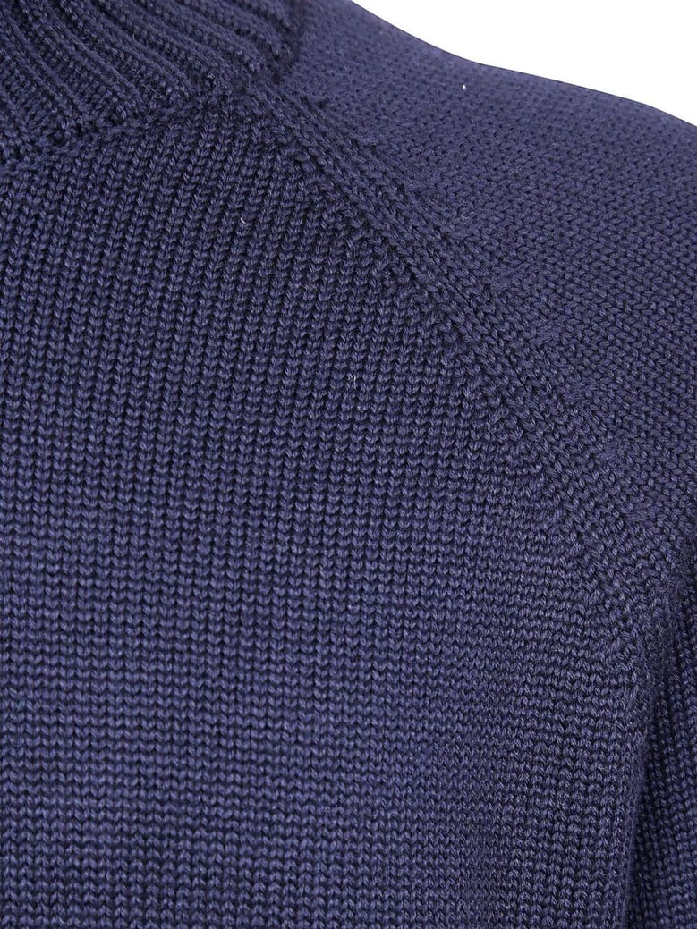 stockinette stitch slim fit raglan sleeved mock neck sweater by Selfnex
