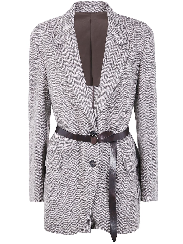 belted single breasted jacket by Selfnex