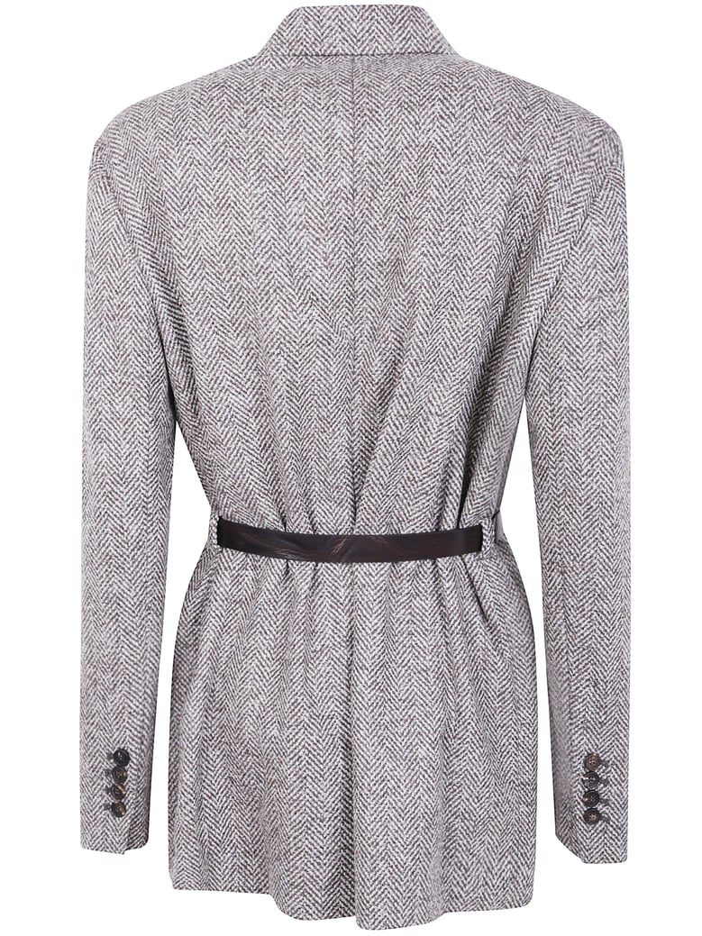 belted single breasted jacket by Selfnex