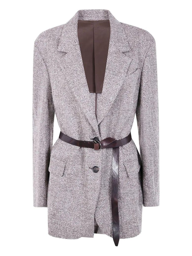 belted single breasted jacket by Selfnex