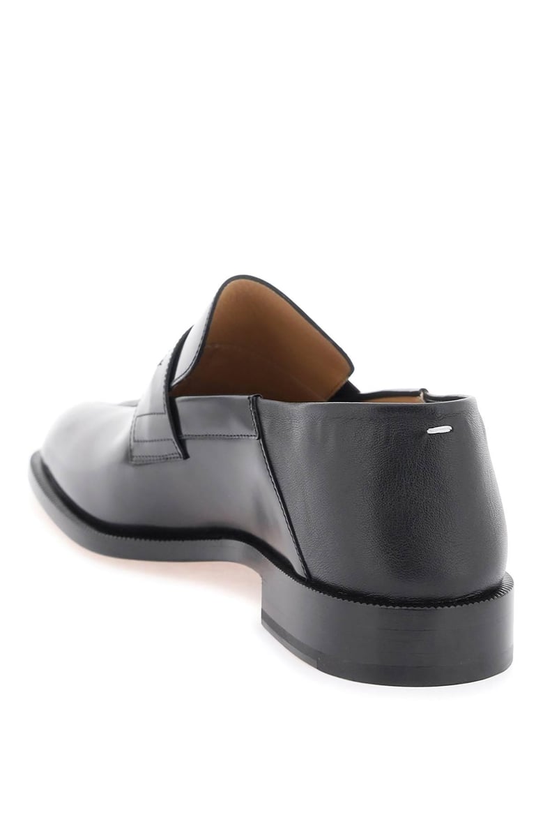 black leather tabi loafers by Selfnex