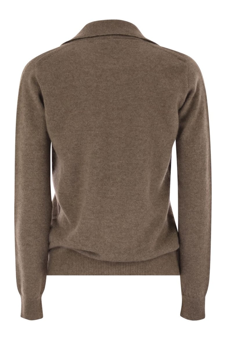 patty - v-neck jumper with polo collar by Selfnex