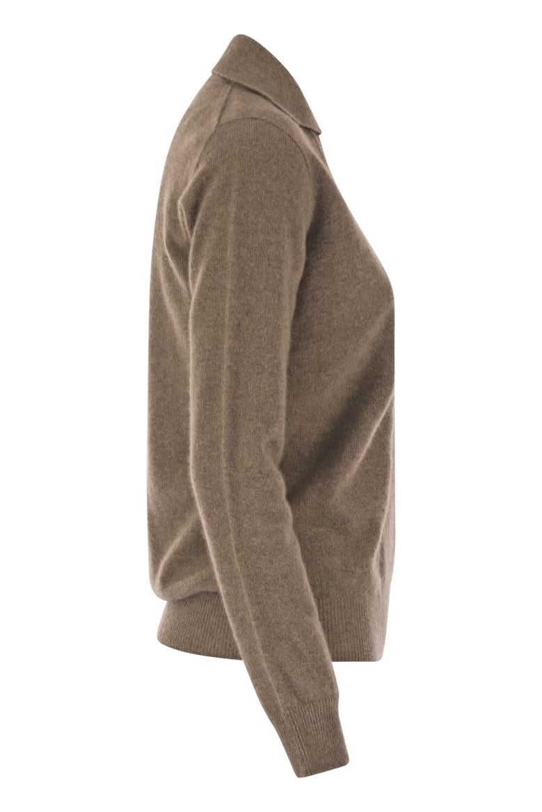 patty - v-neck jumper with polo collar by Selfnex