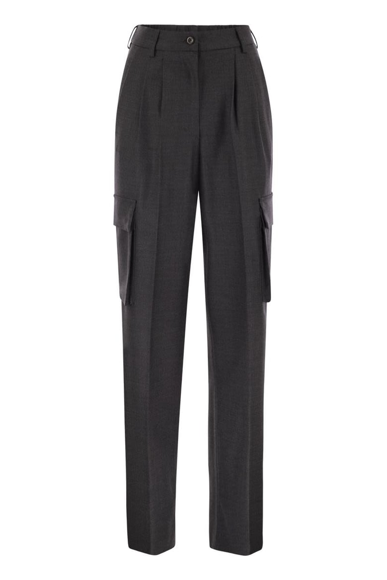 cargo trousers in wool and viscose blend by Selfnex