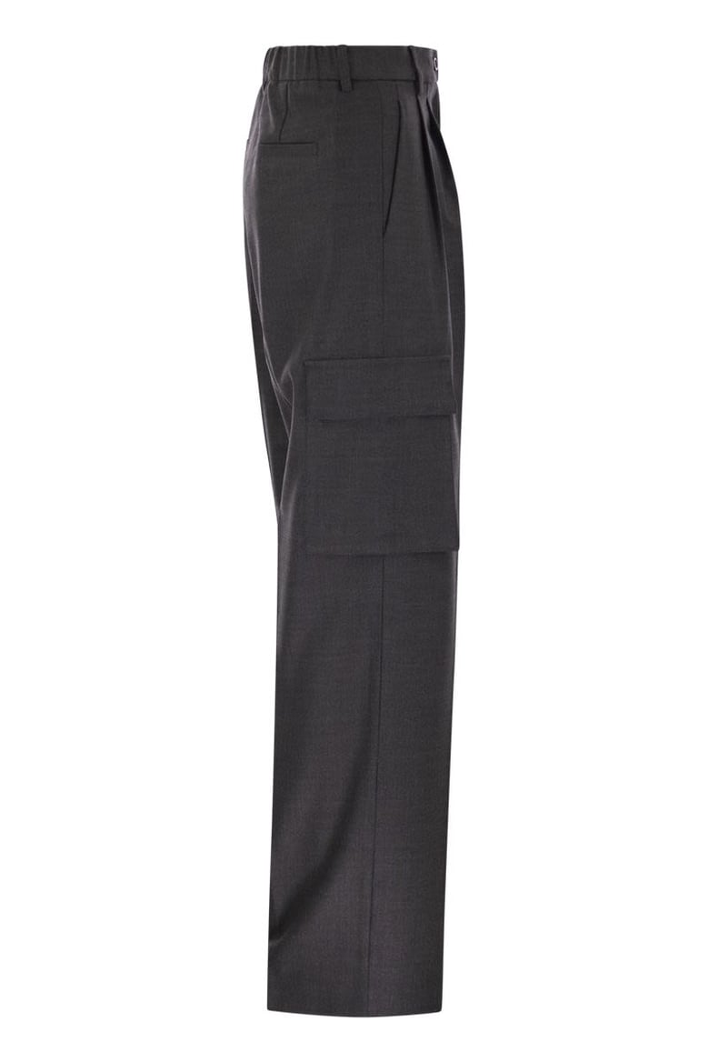 cargo trousers in wool and viscose blend by Selfnex