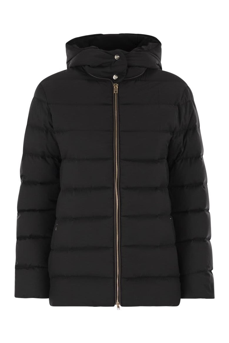 medium down jacket with hood by Selfnex