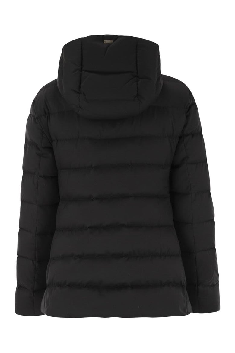 medium down jacket with hood by Selfnex
