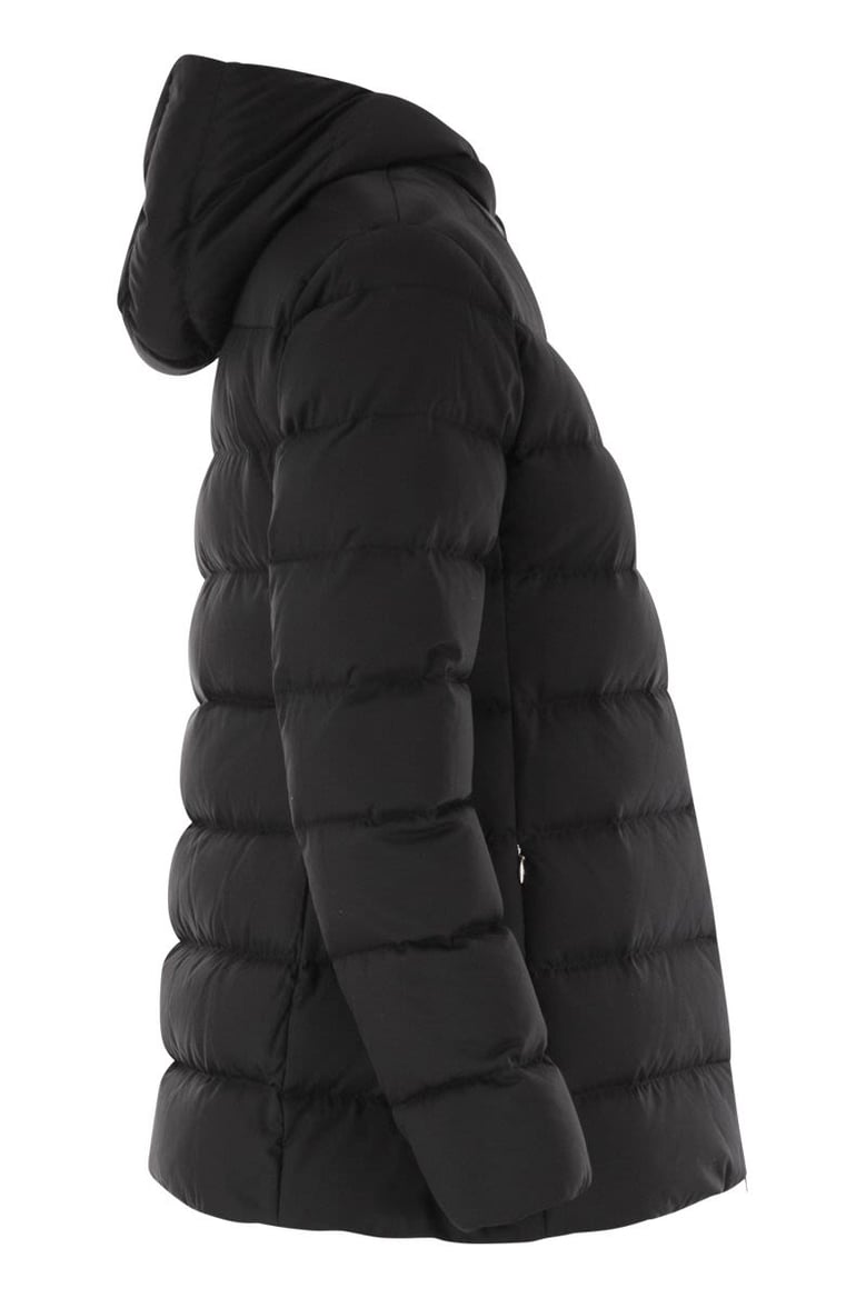 medium down jacket with hood by Selfnex