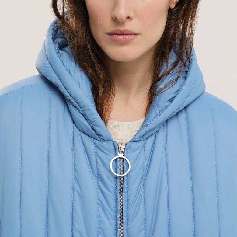 light blue quilted down jacket by Selfnex