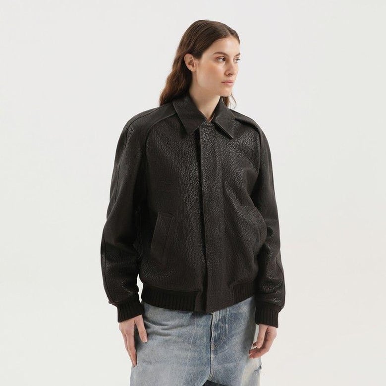 brown leather jacket by Selfnex
