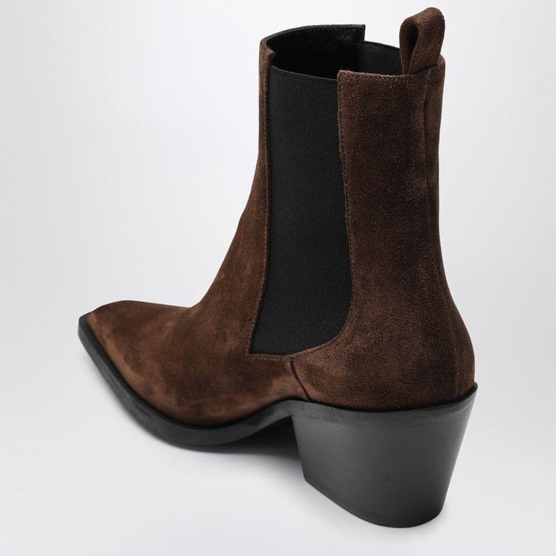 the leo ankle boots in cognac suede by Selfnex