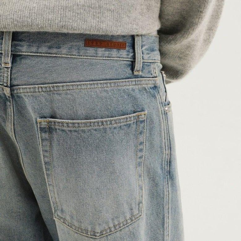 malin denim pants with patches by Selfnex